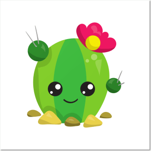 Cute Cactus, Kawaii Cactus, Green Cactus, Flowers Posters and Art